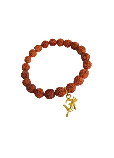 Om Trishul Charm Rudraksha Bracelet For Men